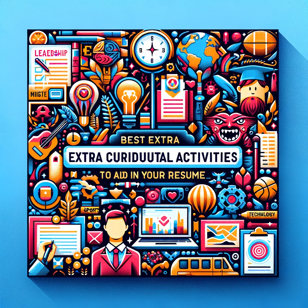 A vibrant representation of diverse extra-curricular activities enhancing a professional resume.