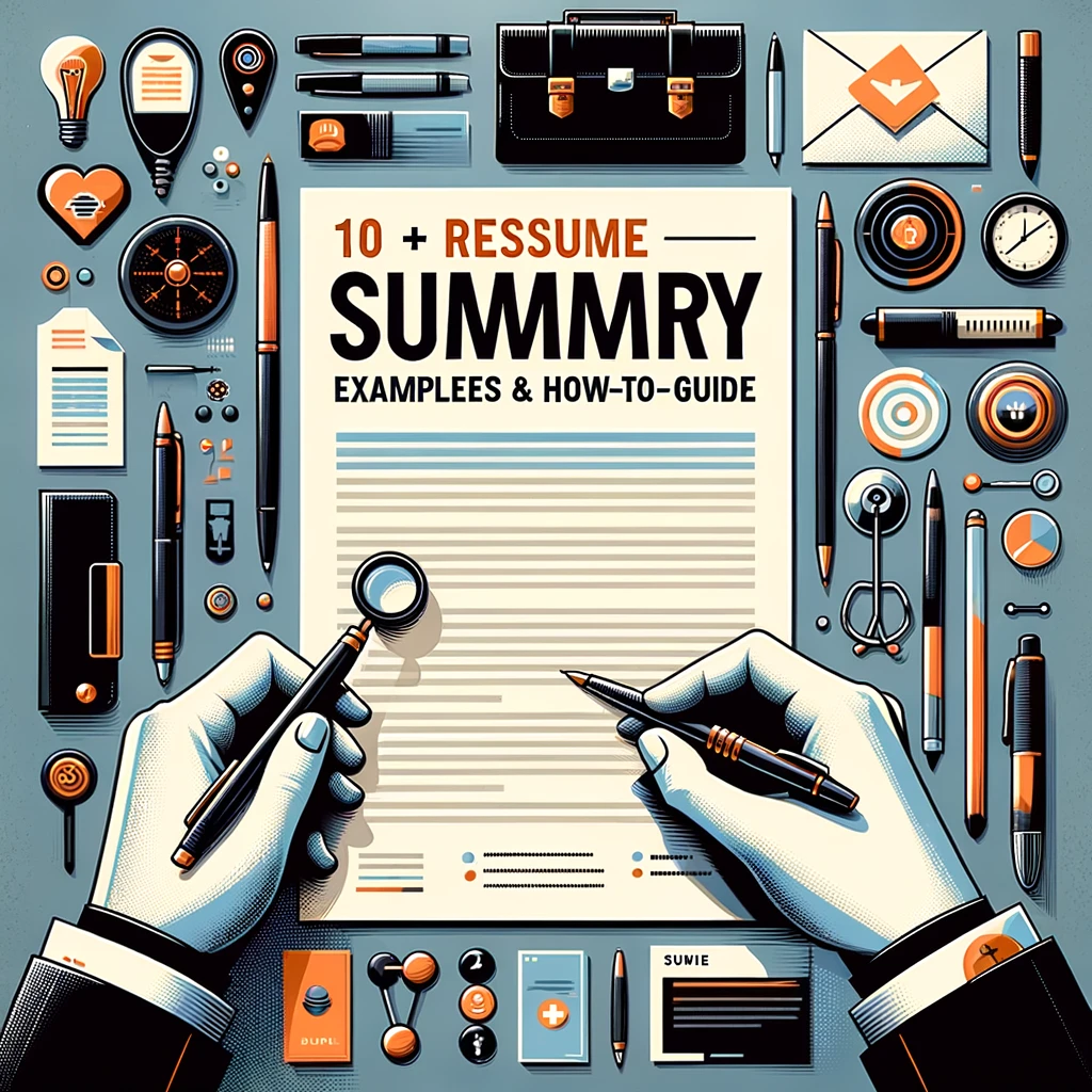 10 Resume Summary Examples How To Guide For 2024   DALL·E 2024 03 05 14.45.16 Design A Visually Compelling And Professional Cover Image For A Blog Titled 10 Resume Summary Examples How To Guide For 2024 Ensuring Correct Sp.webp