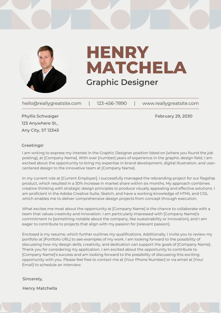 Graphic Designer Cover Letter