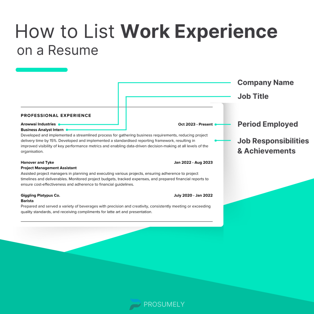 How to List Work Experience